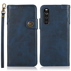 Coque Portefeuille Livre Cuir Etui Clapet K03Z pour Sony Xperia 10 III Bleu