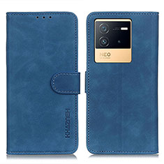 Coque Portefeuille Livre Cuir Etui Clapet K03Z pour Vivo iQOO Neo6 5G Bleu