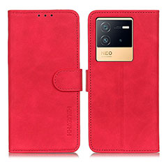 Coque Portefeuille Livre Cuir Etui Clapet K03Z pour Vivo iQOO Neo6 5G Rouge