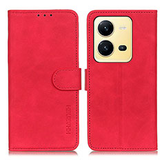 Coque Portefeuille Livre Cuir Etui Clapet K03Z pour Vivo X80 Lite 5G Rouge