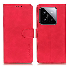 Coque Portefeuille Livre Cuir Etui Clapet K03Z pour Xiaomi Mi 14 5G Rouge