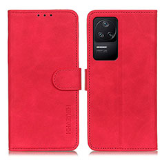 Coque Portefeuille Livre Cuir Etui Clapet K03Z pour Xiaomi Poco F4 5G Rouge