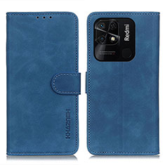 Coque Portefeuille Livre Cuir Etui Clapet K03Z pour Xiaomi Redmi 10 India Bleu
