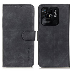 Coque Portefeuille Livre Cuir Etui Clapet K03Z pour Xiaomi Redmi 10 India Noir