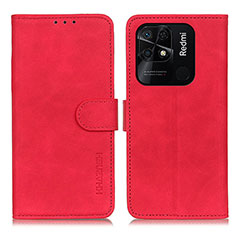 Coque Portefeuille Livre Cuir Etui Clapet K03Z pour Xiaomi Redmi 10 India Rouge