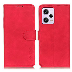 Coque Portefeuille Livre Cuir Etui Clapet K03Z pour Xiaomi Redmi Note 12 Pro 5G Rouge