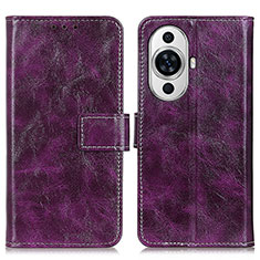 Coque Portefeuille Livre Cuir Etui Clapet K04Z pour Huawei Nova 11 Pro Violet