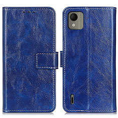 Coque Portefeuille Livre Cuir Etui Clapet K04Z pour Nokia C110 Bleu
