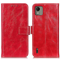 Coque Portefeuille Livre Cuir Etui Clapet K04Z pour Nokia C110 Rouge