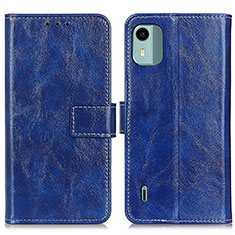 Coque Portefeuille Livre Cuir Etui Clapet K04Z pour Nokia C12 Bleu