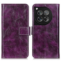 Coque Portefeuille Livre Cuir Etui Clapet K04Z pour OnePlus 12 5G Violet