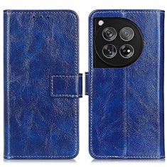 Coque Portefeuille Livre Cuir Etui Clapet K04Z pour OnePlus 12R 5G Bleu