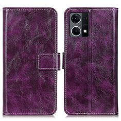 Coque Portefeuille Livre Cuir Etui Clapet K04Z pour Oppo F21s Pro 4G Violet