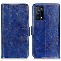 Coque Portefeuille Livre Cuir Etui Clapet K04Z pour Oppo K9 5G Bleu