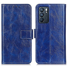 Coque Portefeuille Livre Cuir Etui Clapet K04Z pour Oppo Reno6 5G Bleu