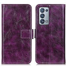 Coque Portefeuille Livre Cuir Etui Clapet K04Z pour Oppo Reno6 Pro 5G Violet