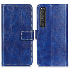 Coque Portefeuille Livre Cuir Etui Clapet K04Z pour Sony Xperia 1 III Bleu