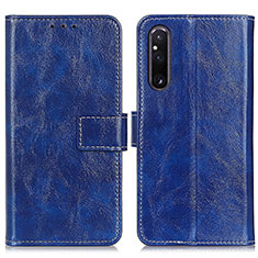 Coque Portefeuille Livre Cuir Etui Clapet K04Z pour Sony Xperia 1 V Bleu