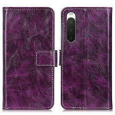 Coque Portefeuille Livre Cuir Etui Clapet K04Z pour Sony Xperia 10 V Violet