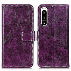 Coque Portefeuille Livre Cuir Etui Clapet K04Z pour Sony Xperia 5 IV Violet