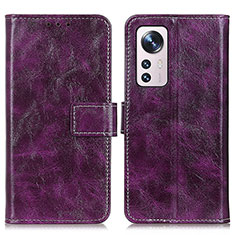 Coque Portefeuille Livre Cuir Etui Clapet K04Z pour Xiaomi Mi 12X 5G Violet