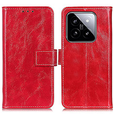 Coque Portefeuille Livre Cuir Etui Clapet K04Z pour Xiaomi Mi 14 5G Rouge