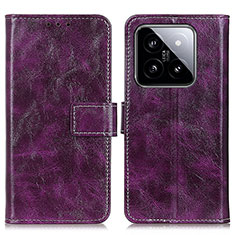 Coque Portefeuille Livre Cuir Etui Clapet K04Z pour Xiaomi Mi 14 5G Violet