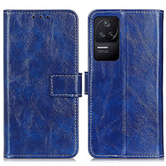 Coque Portefeuille Livre Cuir Etui Clapet K04Z pour Xiaomi Poco F4 5G Bleu
