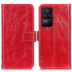 Coque Portefeuille Livre Cuir Etui Clapet K04Z pour Xiaomi Poco F4 5G Rouge