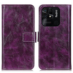 Coque Portefeuille Livre Cuir Etui Clapet K04Z pour Xiaomi Redmi 10 India Violet