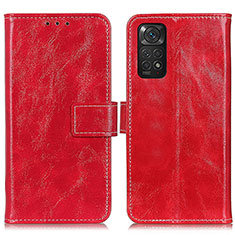 Coque Portefeuille Livre Cuir Etui Clapet K04Z pour Xiaomi Redmi Note 11 4G (2022) Rouge