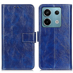 Coque Portefeuille Livre Cuir Etui Clapet K04Z pour Xiaomi Redmi Note 13 Pro 5G Bleu