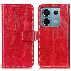 Coque Portefeuille Livre Cuir Etui Clapet K04Z pour Xiaomi Redmi Note 13 Pro 5G Rouge