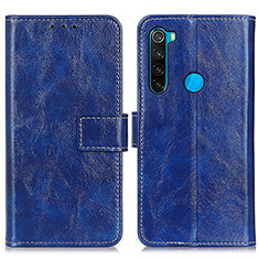 Coque Portefeuille Livre Cuir Etui Clapet K04Z pour Xiaomi Redmi Note 8 (2021) Bleu