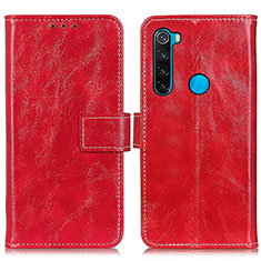 Coque Portefeuille Livre Cuir Etui Clapet K04Z pour Xiaomi Redmi Note 8 (2021) Rouge