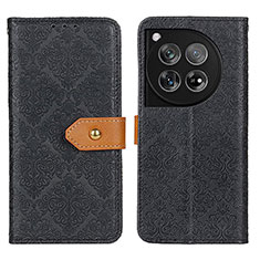 Coque Portefeuille Livre Cuir Etui Clapet K05Z pour OnePlus 12 5G Noir