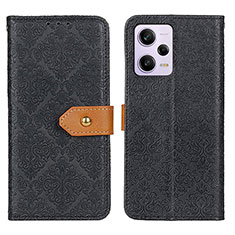 Coque Portefeuille Livre Cuir Etui Clapet K05Z pour Xiaomi Redmi Note 12 Pro 5G Noir