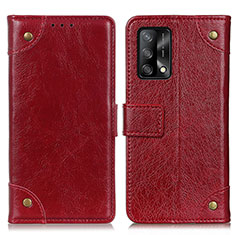 Coque Portefeuille Livre Cuir Etui Clapet K06Z pour Oppo A74 4G Rouge