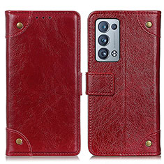 Coque Portefeuille Livre Cuir Etui Clapet K06Z pour Oppo Reno6 Pro 5G Rouge