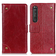 Coque Portefeuille Livre Cuir Etui Clapet K06Z pour Sony Xperia 1 III Rouge