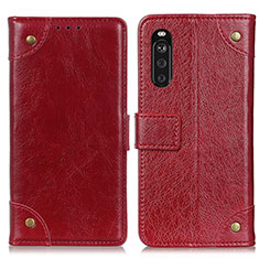 Coque Portefeuille Livre Cuir Etui Clapet K06Z pour Sony Xperia 10 III Rouge