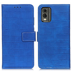 Coque Portefeuille Livre Cuir Etui Clapet K07Z pour Nokia C210 Bleu