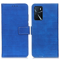 Coque Portefeuille Livre Cuir Etui Clapet K07Z pour Oppo A16 Bleu