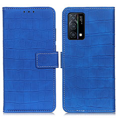 Coque Portefeuille Livre Cuir Etui Clapet K07Z pour Oppo K9 5G Bleu