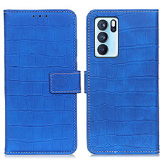 Coque Portefeuille Livre Cuir Etui Clapet K07Z pour Oppo Reno6 Pro 5G India Bleu