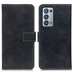 Coque Portefeuille Livre Cuir Etui Clapet K07Z pour Oppo Reno6 Pro+ Plus 5G Noir