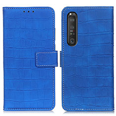 Coque Portefeuille Livre Cuir Etui Clapet K07Z pour Sony Xperia 1 III Bleu