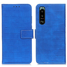 Coque Portefeuille Livre Cuir Etui Clapet K07Z pour Sony Xperia 5 III Bleu