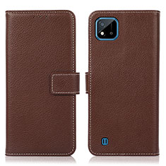 Coque Portefeuille Livre Cuir Etui Clapet K08Z pour Realme C20A Marron