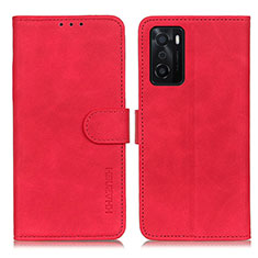 Coque Portefeuille Livre Cuir Etui Clapet K09Z pour Oppo A55S 5G Rouge